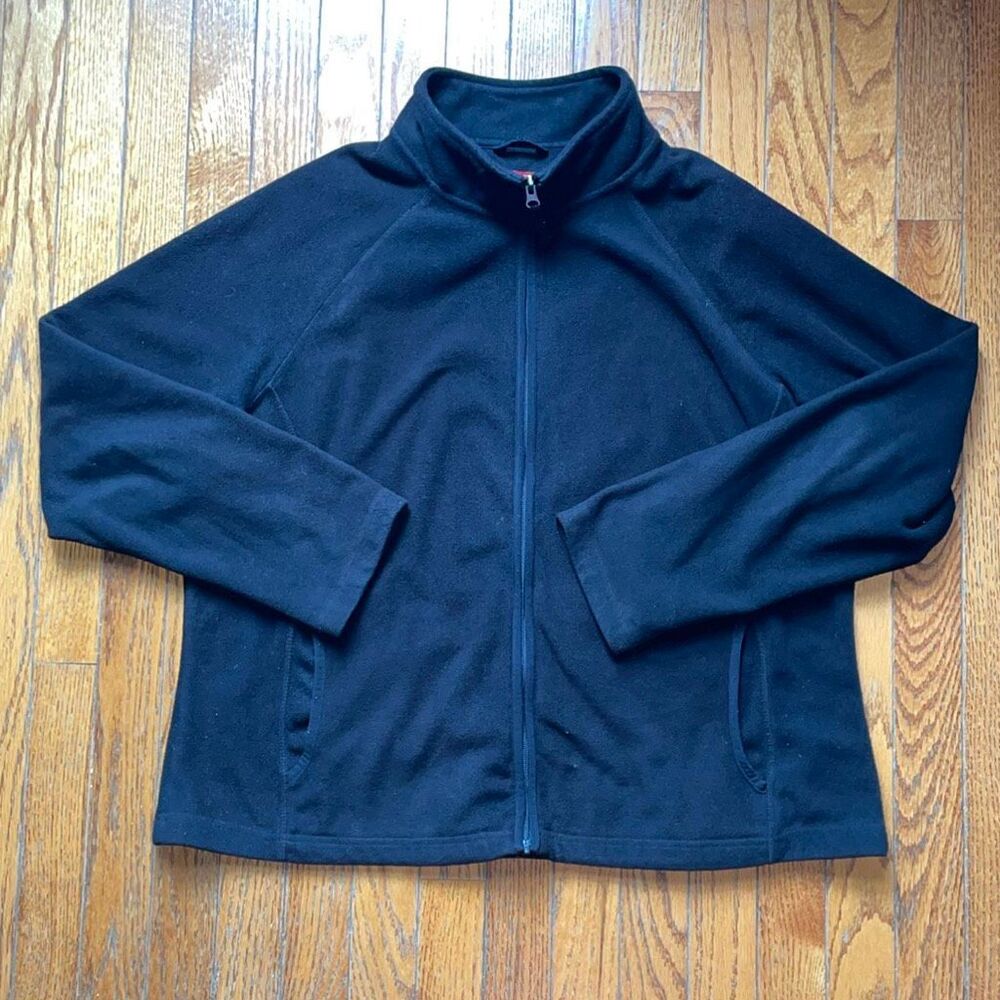 Merona full zip black fleece sweater with pockets collared womens plus size 1X